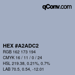 カラーコード: HEX #A2ADC2 | qconv.com