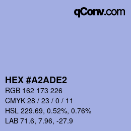 颜色代码: HEX #A2ADE2 | qconv.com