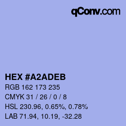 カラーコード: HEX #A2ADEB | qconv.com