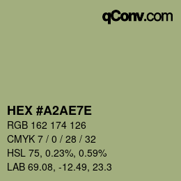 Color code: HEX #A2AE7E | qconv.com