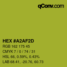 カラーコード: HEX #A2AF2D | qconv.com