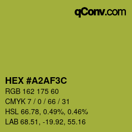 Farbcode: HEX #A2AF3C | qconv.com