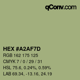 颜色代码: HEX #A2AF7D | qconv.com