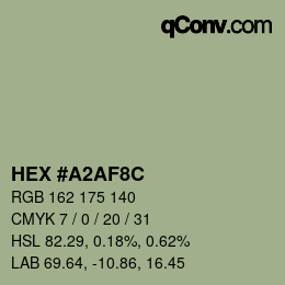 Color code: HEX #A2AF8C | qconv.com