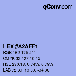 カラーコード: HEX #A2AFF1 | qconv.com