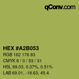 Color code: HEX #A2B053 | qconv.com