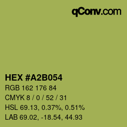 カラーコード: HEX #A2B054 | qconv.com