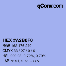 カラーコード: HEX #A2B0F0 | qconv.com