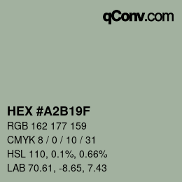 Color code: HEX #A2B19F | qconv.com
