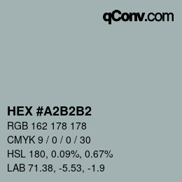 カラーコード: HEX #A2B2B2 | qconv.com