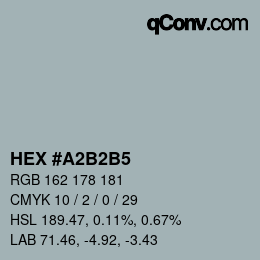 Color code: HEX #A2B2B5 | qconv.com
