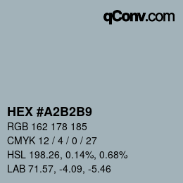 カラーコード: HEX #A2B2B9 | qconv.com