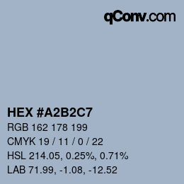 カラーコード: HEX #A2B2C7 | qconv.com