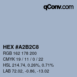 カラーコード: HEX #A2B2C8 | qconv.com