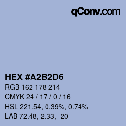 カラーコード: HEX #A2B2D6 | qconv.com