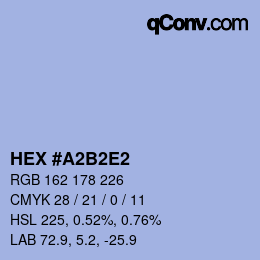 カラーコード: HEX #A2B2E2 | qconv.com