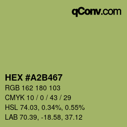 Color code: HEX #A2B467 | qconv.com