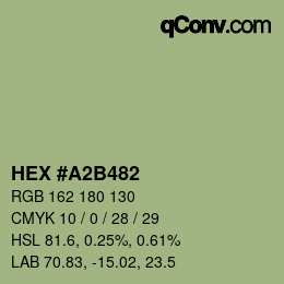 カラーコード: HEX #A2B482 | qconv.com