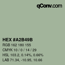 Color code: HEX #A2B49B | qconv.com