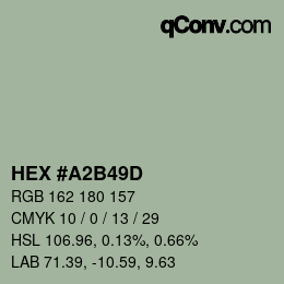 Código de color: HEX #A2B49D | qconv.com
