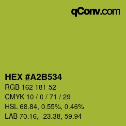 カラーコード: HEX #A2B534 | qconv.com