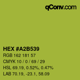 カラーコード: HEX #A2B539 | qconv.com