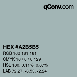 Color code: HEX #A2B5B5 | qconv.com