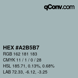 Color code: HEX #A2B5B7 | qconv.com