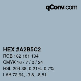 Color code: HEX #A2B5C2 | qconv.com