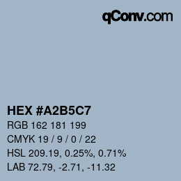 Color code: HEX #A2B5C7 | qconv.com