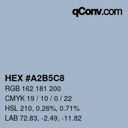 カラーコード: HEX #A2B5C8 | qconv.com