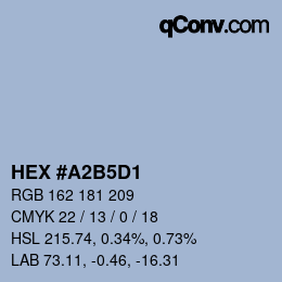 カラーコード: HEX #A2B5D1 | qconv.com