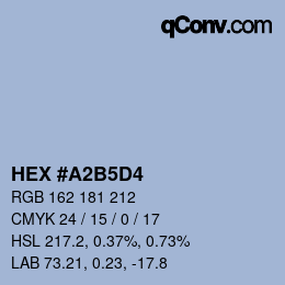 カラーコード: HEX #A2B5D4 | qconv.com