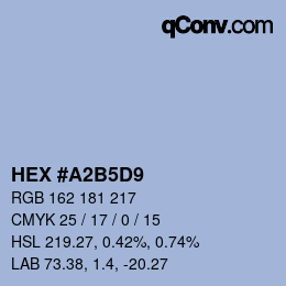 Color code: HEX #A2B5D9 | qconv.com