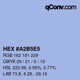 Color code: HEX #A2B5E5 | qconv.com