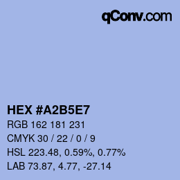 カラーコード: HEX #A2B5E7 | qconv.com