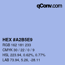Farbcode: HEX #A2B5E9 | qconv.com