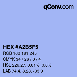 カラーコード: HEX #A2B5F5 | qconv.com