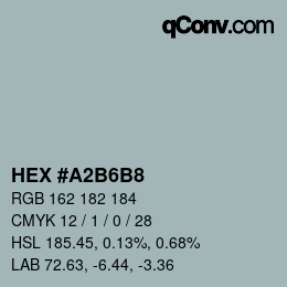 カラーコード: HEX #A2B6B8 | qconv.com