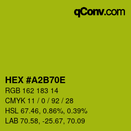 カラーコード: HEX #A2B70E | qconv.com