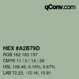 カラーコード: HEX #A2B79D | qconv.com