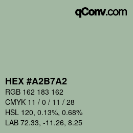 Color code: HEX #A2B7A2 | qconv.com