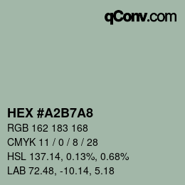 Color code: HEX #A2B7A8 | qconv.com