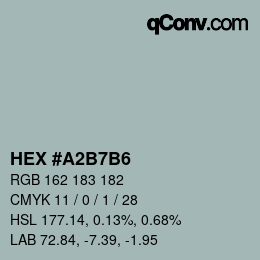 Color code: HEX #A2B7B6 | qconv.com