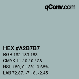 Color code: HEX #A2B7B7 | qconv.com