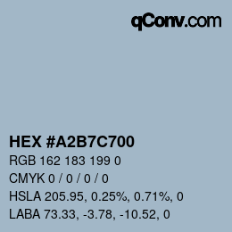 カラーコード: HEX #A2B7C700 | qconv.com