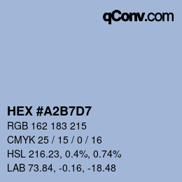 カラーコード: HEX #A2B7D7 | qconv.com