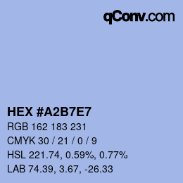 颜色代码: HEX #A2B7E7 | qconv.com