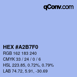 カラーコード: HEX #A2B7F0 | qconv.com