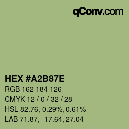 Color code: HEX #A2B87E | qconv.com